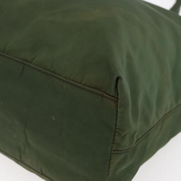 PRADA Tote Bag Nylon Khaki Silver Auth bs29922 - Picture 9 of 16